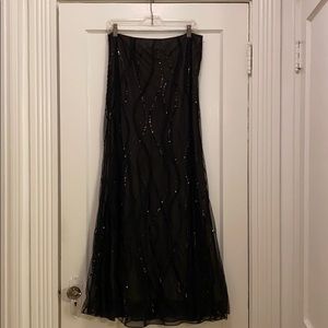 Chetta B Long black skirt with sequins